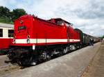 112 565-7 mit Sonderzug aus Chemnitz nach Dampfloktreffens im Eisenbahnmuseum Lužná u Rakovníka  am 21.6.2014.