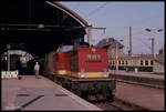 112450 ist am 18.3.1990 mit einem Personenzug im HBF Halle an der Saale angekommen.