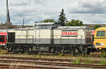 1203 166-4 der STRABAG vor Bauzug in Euskirchen - 06.07.2024