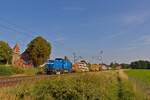 203 052-7 der Preßnitztalbahn mit Weichenteilen in Lengerich (01.09.2024) 