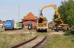 203 212 | Holzzugbeladung im Bf Torgelow | Mai 2022