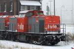 HVLE V160.7 (203 150) steht am 18.12.2010 in Angermnde