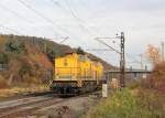 Die Loks 203 002 und 203 001 von Leonhard Weiss befanden sich am 05.11.2011 auf Fahrt Richtung Norden. Hier bei Mecklar.