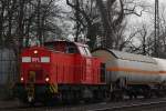 Die 203 114 alias WFL Lok 22 fuhr am 22.2.12 mit einem Kesselwagentzug durch Ratingen-Lintorf.