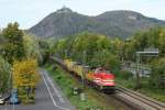 V100.04 mit einem Bauzug in Bad Honnef am 8.10.2012.