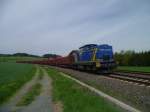 V 1702 (92 80 1203 103-7 D-MWB) mit dem Holzzug am 17.05.13 in Drochaus.