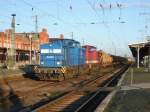 Am 08.11.2014 kamen 204 010&204 347 mit einem Holzzug aus Richtung Magdeburg nach Stendal und brachte ihn nach Niedergörne.