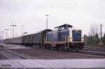 211064 fährt am 1.3.1989 um 13.21 Uhr auf dem Weg nach Delmenhorst in den Bahnhof Vechta an der KBS 394 ein.