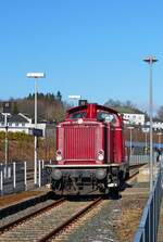 212 079-8 rangiert am 01.02.2025 im Bahnhof Winterberg