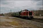 212 007 und V36 005 am Zugschluss fahren als DPE 93085 nach Hagen Hauptbahnhof. (09.03.2008)