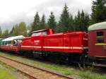 Rennsteigbahn 212 297-6 ganz frisch auf dem Namen  Caro  getauft, am 23.08.2014 beim 110. Streckengeburtstag im Bahnhof Rennsteig.