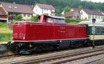 In Storzingen (KBS 766) bernachtete am 06. Juni 2008 die V 100 2335 mit ihrem Zug, um am nchsten Morgen nach Albstadt-Ebingen zu fahren und von dort weiter nach Esslingen.