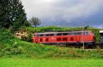 Sonderfahrt auf der Hohenzollerischen Landesbahn mit DB-Diesellok 215 049-8 (06.04.1985)