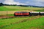 Sonderfahrt mit DB-Diesellok 215 049-8 auf den Gleisen der Hohenzollerischen Landesbahn (06.04.1985)