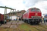 216 067-9 am 18.06.2016 während dem Sommerfest im DB Museum von Koblenz Lützel und stand vor V36 107 und dem ehemaligen Bahnbetriebswerk von Koblenz Lützel.