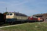 V160 x3: 217 014, 216 067 und 218 137 am 06.08.2015 im DB Museum Koblenz