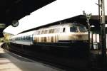 218 902-5 mit IR 2643 “Brocken” Aachen-Leipzig auf Bahnhof Goslar am 17-10-1997.