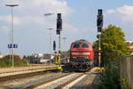  218 435-6 bei der Einfahrt mit IC 119 in Friedrichshafen.