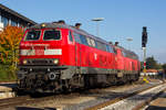 218 491-9 beim rangieren in Friedrichshafen. 27.9.17