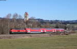 218 409-1 mit dem IRE 4247  Schneeexpress (Stuttgart Hbf-Oberstdorf) bei Stein 24.3.18