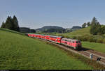 218 411-7 unterwegs bei Weißenbachmühle (Oberstaufen).

🧰 DB Regio Bayern
🚝 RE 57392  Radexpress  München Hbf Gl.27-36–Lindau Hbf [+10]
🚩 Bahnstrecke München–Lindau (Allgäubahn (Bayern) | KBS 970)
🕓 19.9.2020 | 10:21 Uhr