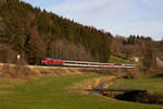 218 401 und 428 am EC EuroCity 194 bei Wiedemannsodrf.