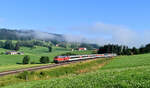 218 401 mit EC 196 (München Hbf - Zürich HB) am 18.07.2020 bei Ellenberg