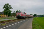 Zum Hessentag in Fritzlar wurden zwischen Kassel und Fritzlar Doppelstockzüge mit Lokomotiven der BR 218 eingesetzt.