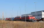 DB 218 831-6 am 21.09.2024 beim Tag der Schiene bei DB Cargo in Halle (S).