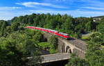 218 415 mit einem RE2 am 15.07.2024 bei Windischeschenbach.