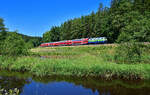 218 443 mit einem RE2 am 15.07.2024 bei Neustadt (Waldnaab).