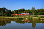 218 424 erreicht mit dem 4852 aus München gleich den Bahnhof Wiesau in der Opferpfalz...