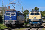 D-SEL 181 204-9 (Rügen) und D-DB 218 330-9 (Konrad) wurden beim Tag der Schiene am 21.09.24 beim NRS in Lübeck zur schau gestellt.