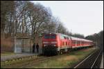 218 322-6 erreicht am 3.02.2008  mit einem RE nach Kiel  Bad Malente-Gremsmhlen