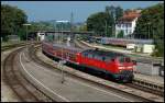 (Bilderserie vom Bb.de-Treff am 30.August 2008.) Eine 218er bei der Einfahrt in Lindau Hbf.