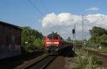 218 349-9 am 13.08.2008 mit einem HVZ-Verstrker RE  in Bad Oldesloe.