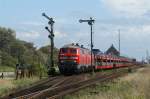 2 218er mit einem Sylt Shuttle nach Westerland am 14.08.2008 in Keitum.