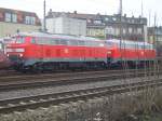 Doppel Traktion Br 218 im Bahnhof Kln West am 6.2.10