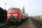 218 206-1 steht am 12.04.2008 Abfahrbereit in Weilerswist nach Trier als RE 12  Eifel-Mosel-Express.