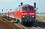 218 208-7 RB23 nach Bonn bei der Einfahrt in den Bf Odendorf - 25.02.2011