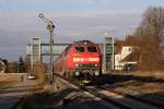 218 409-1 mit einem Sdbahn-IRE in Niederbiegen, 08.02.11