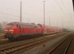 218 445-5 steht am 10.08.13 mit einem Sonderzug im Hbf Hof.