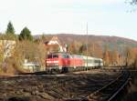 218 275 und 218 340 mit RE 456 in Hersbruck (16.11.2006)