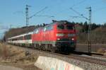 218 401 & 403 am 10.01.15 mit dem EC aus Zürich bei München-Aubing