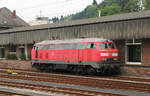 DB 218 249 legte in Remagen einen Zwischenstopp an der Diesel-Tankstelle ein.
Aufgenommen am 9. Juni 2018.