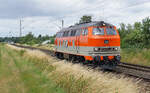 Lokomotive 218 117-0 als Solo am 05.07.2023 in Kaarst.