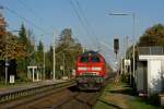 218 349-9 mit einer RB nach Bad Oldesloe am 25.10.2008 in Kupfermhle.