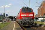 218 458-8 am 7.08.2008 mit einem RE nach Lbeck Hbf in Bad Oldesloe.