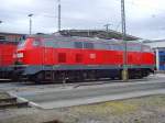 Die seit dem 19.12.2008 in Haltingen stationierte 218 326-7 steht als Ersatzlok in Freiburg bereit. 09.02.09