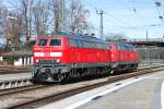 2 Loks der Baureihe 218 werden fr den IC118 bereit gestellt (16.03.2013, Lindau)